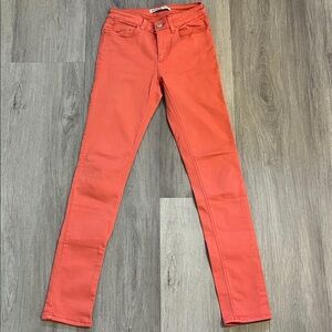 Zara Women's Vibrant Orange Skinny Jeans